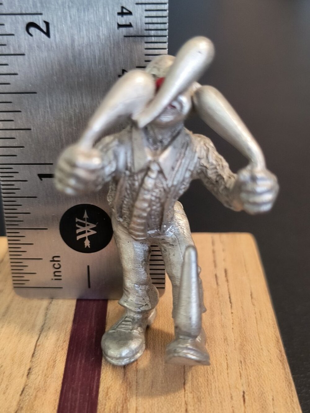 Vintage Pewter Clown Juggler Figurine 3" Circus Performer 3 Juggling Pins Unmark